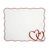 Km Home Collection White Valentine's Day Themed Cotton Placemats Set In White