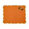 Km Home Collection Yellow / Orange Pumpkin Embroidery Cotton Placemat  Set Of 2 In Orange