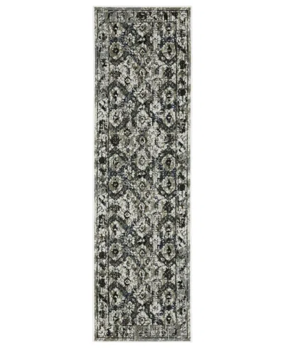 Km Home Astral 1003asl 2'3" X 7'6" Runner Area Rug In Charcoal