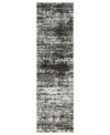 Km Home Astral 4151asl 2'3" X 7'6" Runner Area Rug In Charcoal