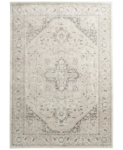Km Home Largo Heriz 2'3" X 7'7" Runner Area Rug In Ivory,cream
