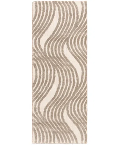 Km Home Leisure Dunes 2'3"x7'7" Runner Area Rug In Ivory