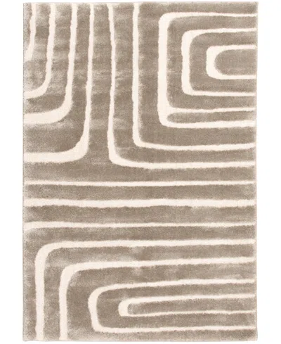 Km Home Leisure Reef 5'3"x7'7" Area Rug In Cream,sand