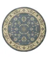 Km Home Closeout!  Pesaro 1596 5'3"x5'3" Round Area Rug In Gray,blue
