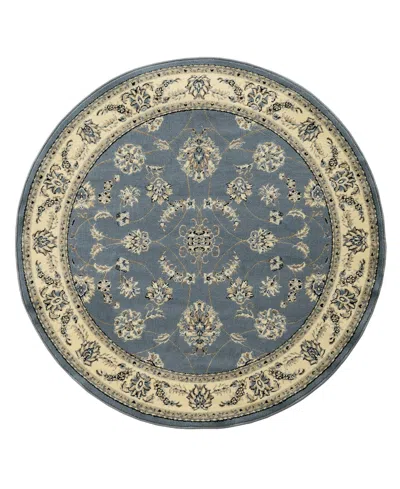 Km Home Closeout!  Pesaro 1596 5'3"x5'3" Round Area Rug In Gray,blue