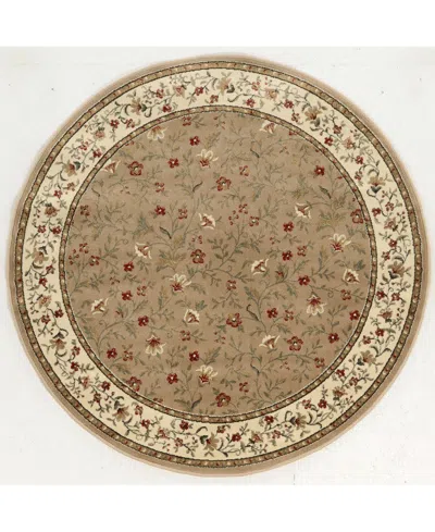 Km Home Closeout!  Pesaro 5'3"x5'3" Round Area Rug In Beige