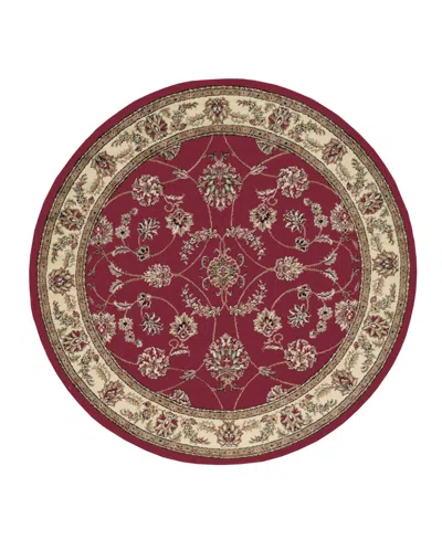 Km Home Closeout!  Pesaro 5'3"x5'3" Round Area Rug In Red