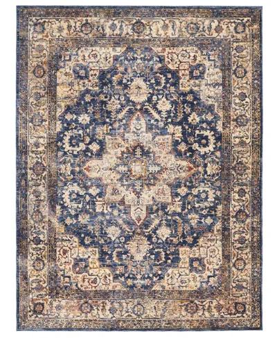 Km Home Taza Heriz 5' 3" X 7' 6" Area Rug In Dark Blue