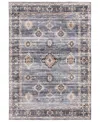 Km Home Velvet Touch Washable Raq-001 5' X 7' Area Rug In Silver