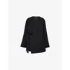 Kml Womens Black V-neck Relaxed-fit Wool Cardigan