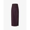 Kml Womens Burgundy Ju-pants Split Cotton-blend Trousers Xs