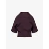 Kml Womens Burgundy Veil Hooded Jersey Top Xs