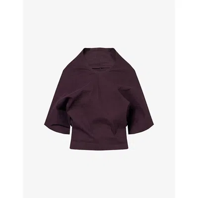 Kml Womens Burgundy Veil Hooded Jersey Top Xs