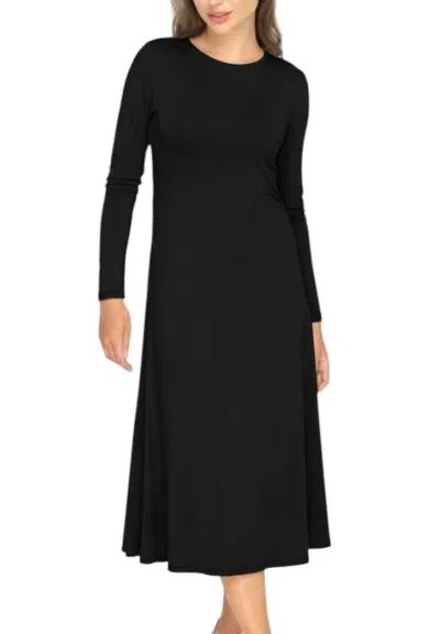 Kmw Bamboo Jersey Side Ruched Dress In Black