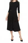 Kmw Belted Midi Dress In Black In Black