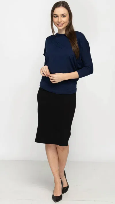 Kmw Dolman Sleeve Top In Navy In Blue