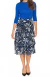 Kmw Ruffle Mini Skirt In Royal Blue/black Mesh In Multi