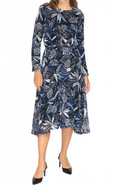 Kmw Textured Mesh Midi Dress In Royal Blue