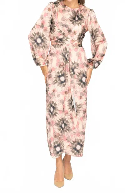 Kmw Wrap Maxi Dress In Beige In Multi