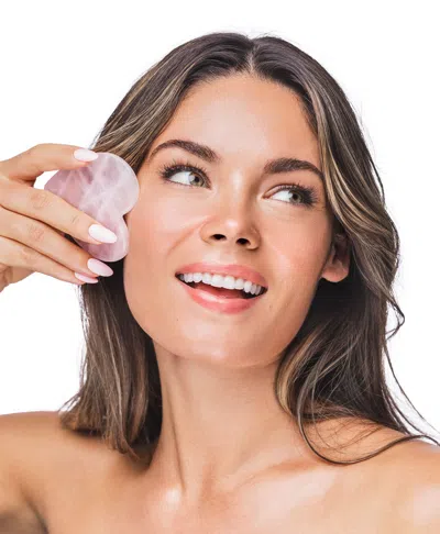 Knesko Rose Quartz Gua Sha In White