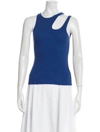 Pre-owned K.ngsley Asymmetrical Sleeveless Top In Blue