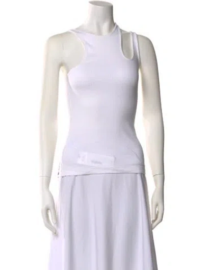 Pre-owned K.ngsley Crew Neck Sleeveless Top In White