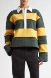 K.ngsley K. Ngsley Riis Deco Polo Navy/ochre In Dark Olive/ Ocre