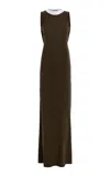 K.ngsley Kort Layered Cotton Jersey Maxi Dress In Green