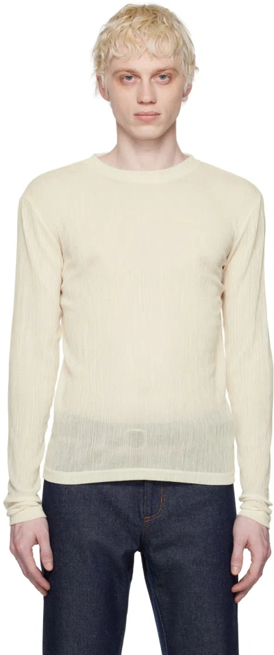 K.ngsley Off-white Uncut Long Sleeve T-shirt In Off-white 01bc