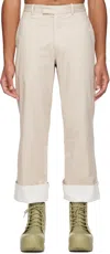 K.ngsley Ssense Exclusive Beige Ayan Trousers In Sand