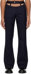 K.ngsley Ssense Exclusive Navy Racehim Trousers In Nay 07mr
