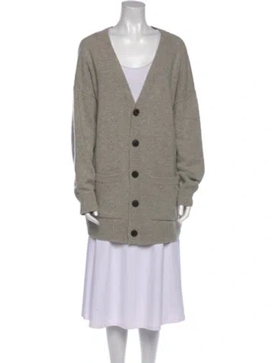 Pre-owned K.ngsley Wool V-neck Sweater In Gray