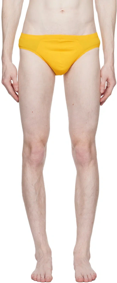 K.ngsley Yellow Rib Swim Briefs In Citron 11ct