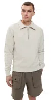 Knickerbocker 50s Quarter Zip Sweatshirt Oat Grey In Oat Grey