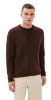 Knickerbocker Amos Alpaca Cardigan Brown In Animal Print