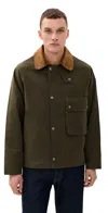 Knickerbocker Bay Waxed Cotton & Nylon Jacket Olive In Green