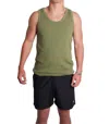 Knickerbocker Box Knit Tank Top In Olive In Green