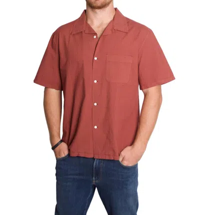 Knickerbocker Director Cotton Shirt In Rust In Brown