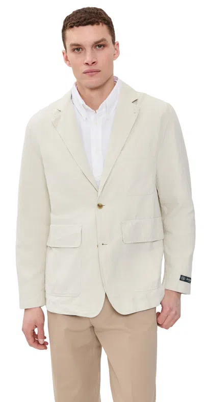 Knickerbocker Lane Twill Cotton & Linen Suit Jacket Birch In White