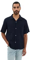 Knickerbocker Oliveira Breeze Weave Shirt Dark Navy In Dark Navy