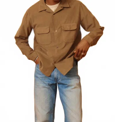 Knickerbocker Penny Corduroy Cotton Shirt In Khaki In Brown