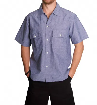 Knickerbocker Service Chambray Shirt In Blue In Purple