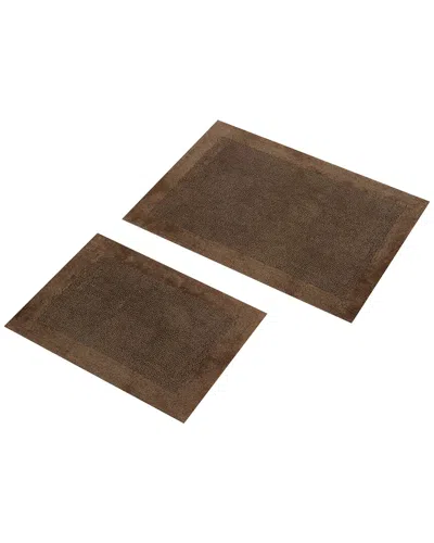 Knightsbridge 2pc Bella Napoli Cotton Bath Rug Set In Brown