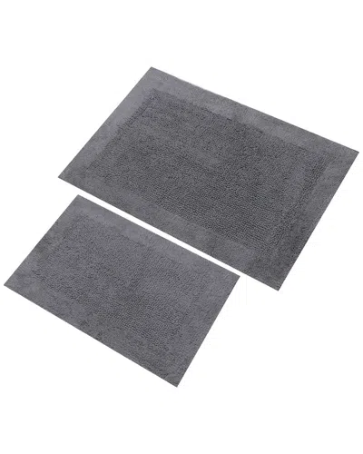Knightsbridge 2pc Bella Napoli Cotton Bath Rug Set In Gray
