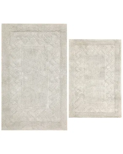 Knightsbridge Set Of 2 Chain Cotton Bath Rugs In Neutral