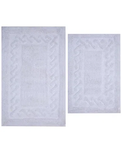 Knightsbridge Set Of 2 Chain Cotton Bath Rugs In Purple