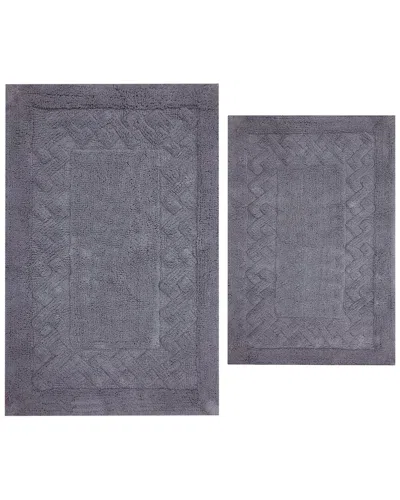 Knightsbridge 2pc Chain Cotton Bath Rug Set In Purple