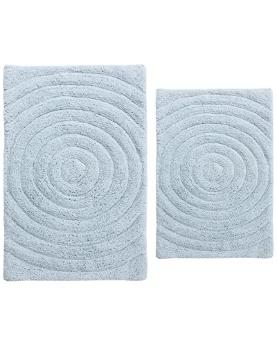 Knightsbridge 2pc Cotton Bath Rug Set In Blue