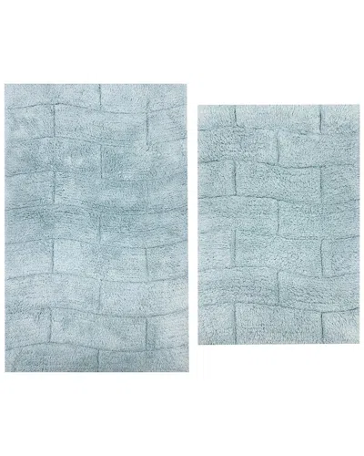 Knightsbridge 2pc Cotton Bath Rug Set In Blue