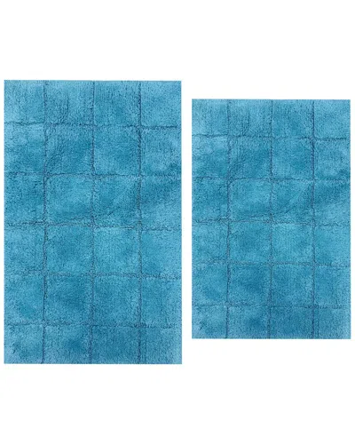 Knightsbridge 2pc Cotton Bath Rug Set In Blue